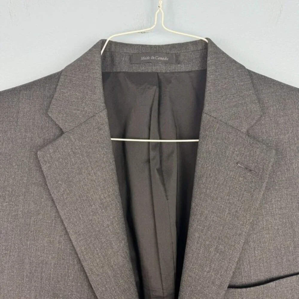 Lauren Ralph Lauren Blazer Men‎ 40 R Charcoal Gray Wool Classic Suit Jacket FLAW